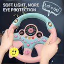 Pink Backseat Car Steering Wheel Toy with Lights and Music for Kids