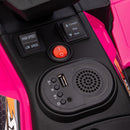 Pink 12V Electric Ride-On Car for Kids Aged 3 to 5 with Music and LED Lights