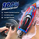 DEERC YK080 High-Speed RC Boat with 40+ Minutes Runtime and 7 LED Lighting Options