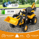 Multi-Function Ride-On Tractor, Excavator, Bulldozer with Trailer and Shovel Bucket for Kids