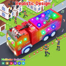 Musical Fire Truck Toy with 4D LED Lights and Automatic Bumping Action