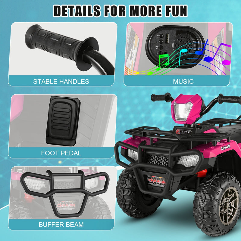 12V/24V Kids Electric Ride-On Jeep Truck ATV with Parent Remote Control Toy Vehicle