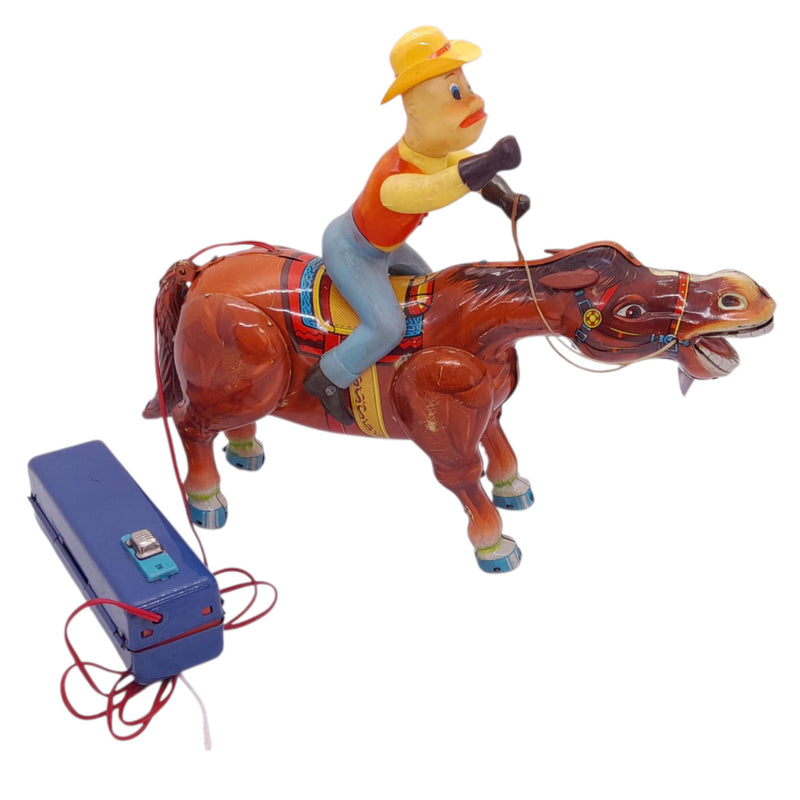 Vintage 1960s Western Ranger Wind-Up Litho Tin Toy from Japan