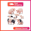 Toymany 8-Piece Realistic Pig Figurine Collection for Imaginative Play