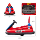 Red 6V Kids Bumper Car with 360° Spin, LED Lights, Music, and Horn