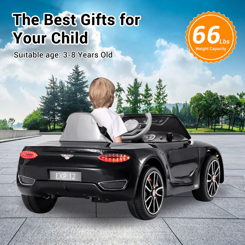 12V Licensed Bentley-Style Electric Ride-On Car for Kids with Remote Control