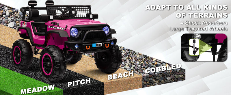 12V Electric Kids Ride-On Truck with Remote Control and 2 Seats