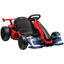 24V Electric Go Kart in Red with Adjustable Seat and Smooth Start at 7.5 MPH