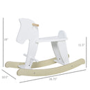 Wooden Rocking Horse Ride-On Toy with Safety Class for Toddlers 1-3 Years