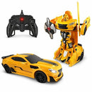 Remote Control Transforming Robot Car Toy for Boys Aged 8-13 - Yellow