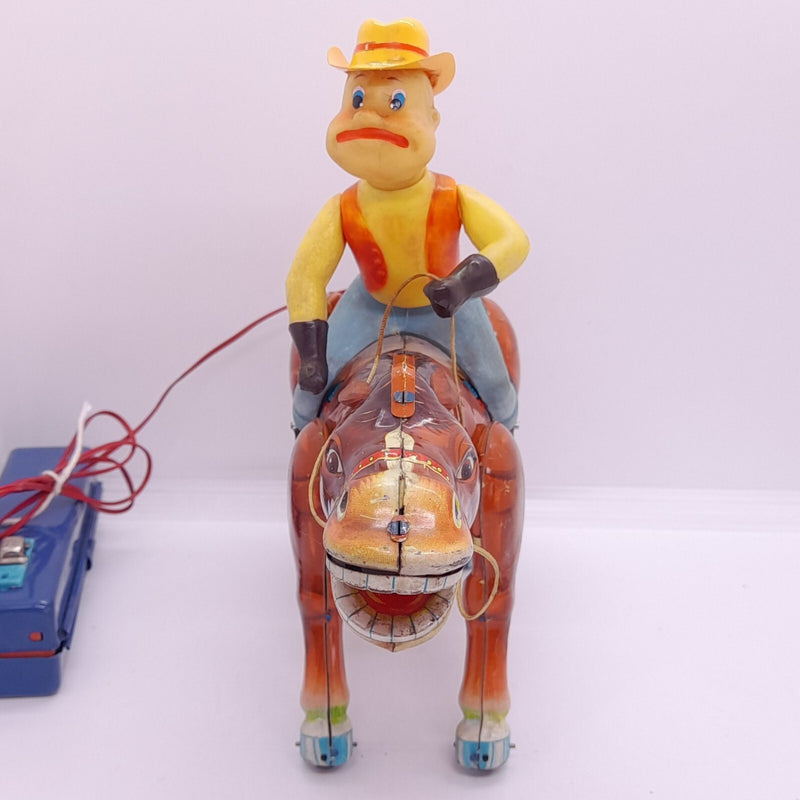 Vintage 1960s Western Ranger Wind-Up Litho Tin Toy from Japan