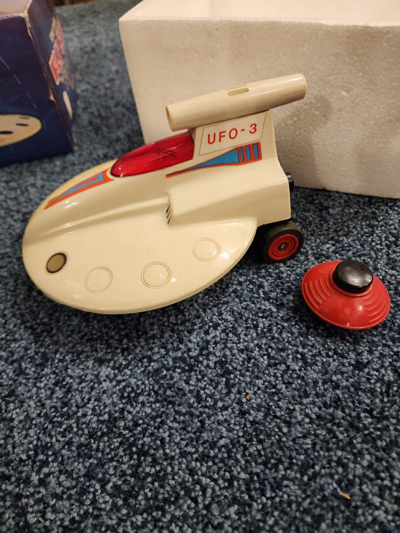 Vintage Working Sonic Control X-3 Space UFO Flying Toy