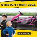Pink 24V Electric Drift Go Kart for Kids Ages 8-12 with Dual Speed Options