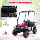 24V 7AH Pink 4WD 2-Seater Kids Golf Cart Ride-On Car with Storage and Remote Control