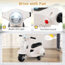 Costzon Vespa-Inspired Ride-on Scooter for Toddlers with Training Wheels, White