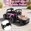 Kids 12V Electric Ride-On UTV with Trailer, Remote Control, and LED Lights