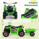Children's 6V Battery-Operated Electric ATV with Detachable Trailer
