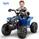 Wisairt 24V Electric 4WD Kids ATV, 2-Seater 800W Blue Ride-On Vehicle