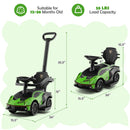 3-in-1 Lamborghini Licensed Green Ride-On Push Car with Sound