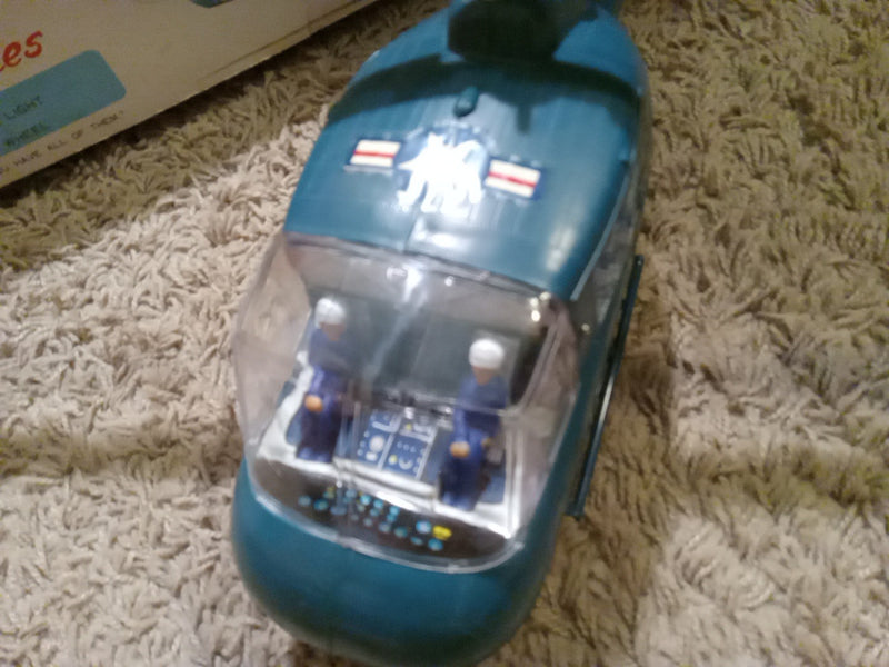 Working Vintage 1966 Battery-Operated Chop Chop Helicopter Toy with Original Box