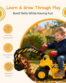 Battery-Powered Kids Ride-On Excavator with Sounds and Storage
