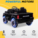 12V Kids Electric Ride-On Truck with Remote Control, Bluetooth, and LED Wheels - Black