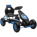 Blue Kids Pedal Go Kart for Ages 5-12, 110 lbs Weight Limit, 47.75" Length