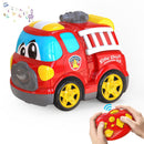 AEROQUEST Red Cartoon RC Fire Truck for Kids Ages 1-5