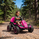 Dual Motor 24V Kids Electric Ride-On Car with Remote Control and Suspension in Pink