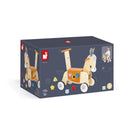 Janod Wooden Donkey Ride-on Toy with Shape Sorting Feature