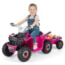 6V Electric ATV Ride-On with Detachable Trailer for Kids 3 Years and Up