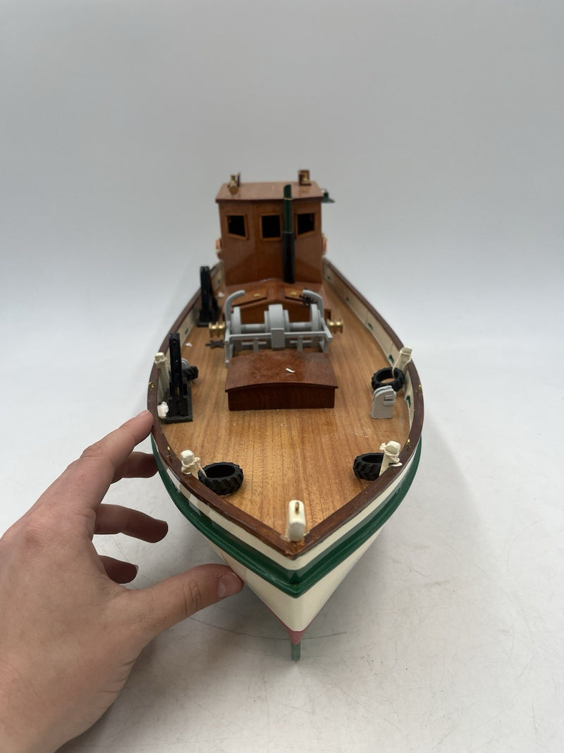 Handcrafted Wooden Boat Anna 2 with Green Trim