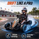 Qaba 24V Dual Motor Electric Drift Go Kart for Children Aged 6 and Up, Gray