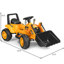 Yellow 6V Battery-Powered Ride-On Excavator Digger with Digging Bucket