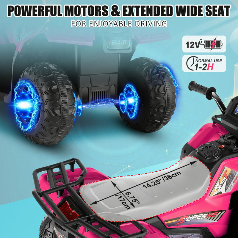 12V/24V Kids Electric Ride-On Jeep Truck ATV with Parent Remote Control Toy Vehicle