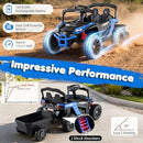 Kids Electric UTV Car with Removable Trailer - 12V Battery - Blue