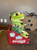 Hip Hop Christmas Frog by Gemmy - Green and Red, Rare Edition Singing Jolly Old St. Nicholas