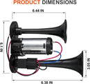 12V Dual Trumpet Air Horn - 120dB Waterproof Universal Fit for Vehicles