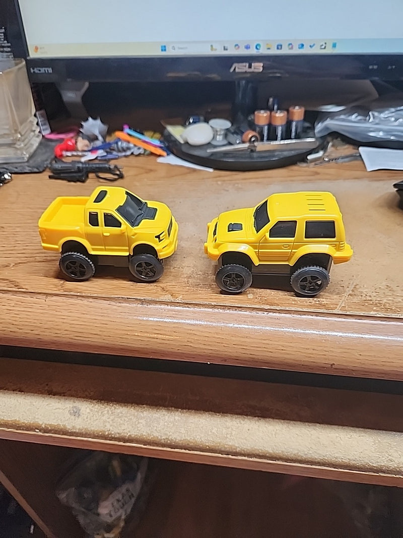 Yellow Battery-Powered Truck and SUV Toy Set of 2, Tested