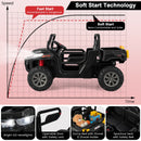 12V Black Electric Dump Truck for Kids with Remote Control and Shovel