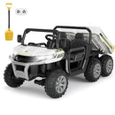 White 24V Dual-Seater Electric Dump Truck for Young Adventurers