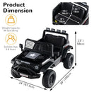 Electric Black 24V Ride-On Car with Bluetooth, LED Lights, and Horn