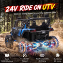 Blue 24V Dual Seat Ride-On Truck for Older Kids with Remote Control