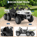White 24V Dual-Seater Electric Dump Truck for Young Adventurers