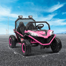 24V Kids 2-Seater Pink Ride-On UTV Toy with 400W Motor, Metal Frame, and EVA Wheels