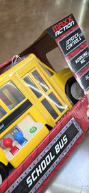 Maxx Action Battery-Powered School Bus Toy with Joystick, Microphone & Sliding Door