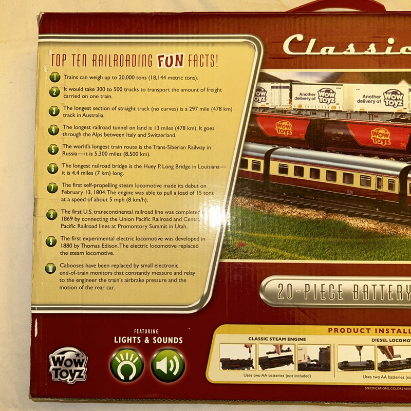 20-Piece Classic Battery Operated Train Set with Lights and Sounds