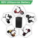 High-Performance 60V 20Ah Battery with 50A BMS for 100W-2500W Fat Tire Electric Scooter