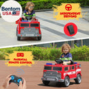 12V Electric Fire Truck Ride-On Car for Kids, Battery Operated Toddler Vehicle