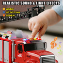 Large 6-in-1 Water Fire Truck Set with Six Race Cars for Kids Ages 3-5